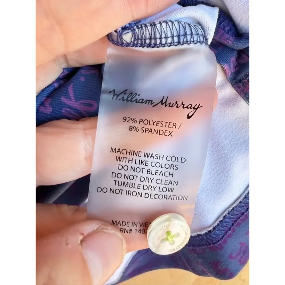 William Murray Golf Remastered Polo Shirt Colorful Pink/Blue Floral Size XL - Picture 9 of 15